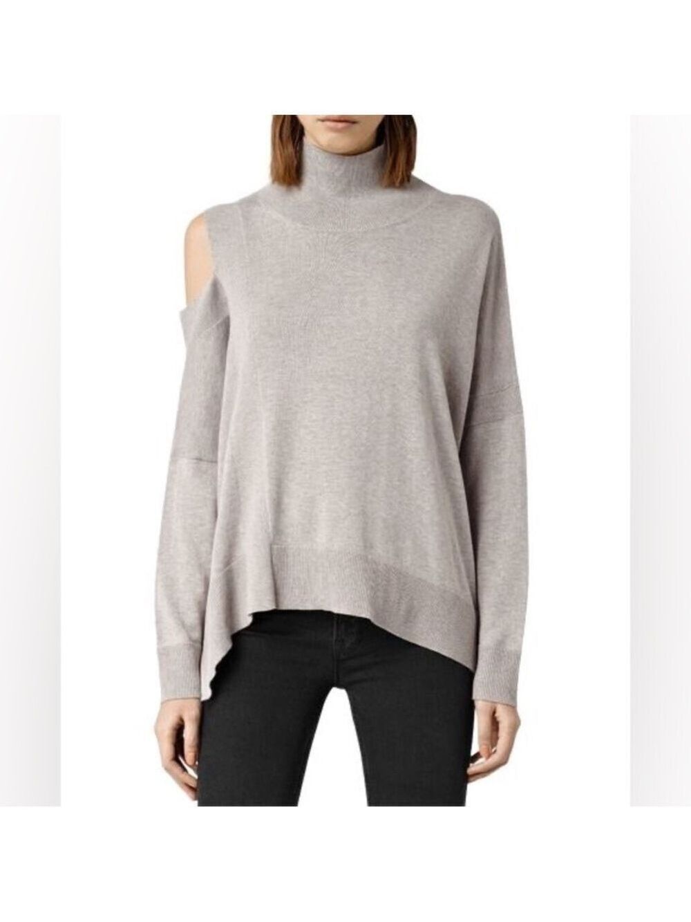 AllSaints Cecily Coco Mock Neck Sweater M